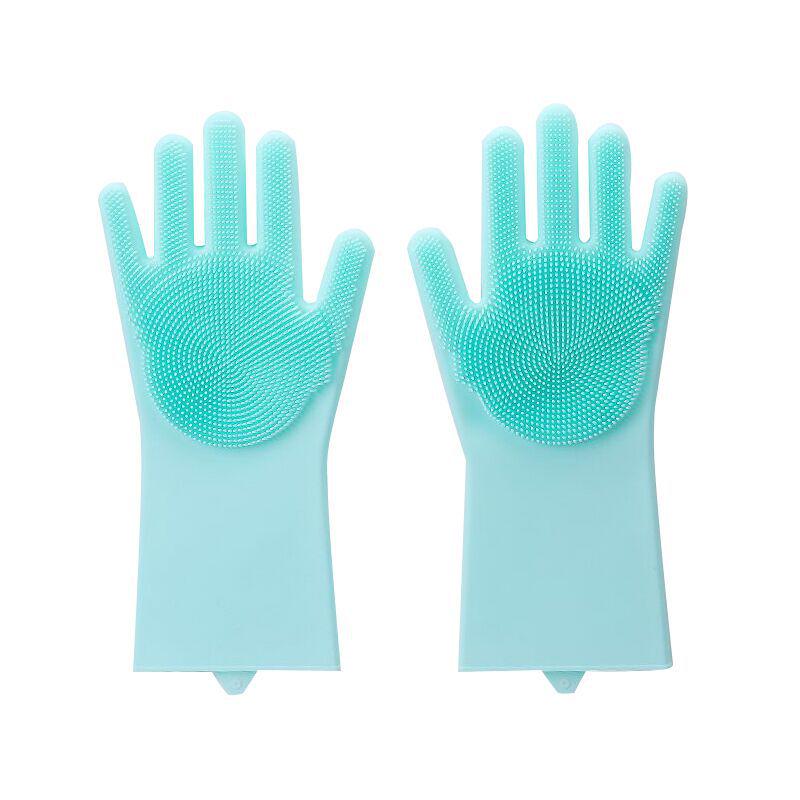 Silicone Cleaning Gloves Multifunction Magic Dish Washing Gloves for Kitchen Household Scrubbing Brush Hand Protector Tool