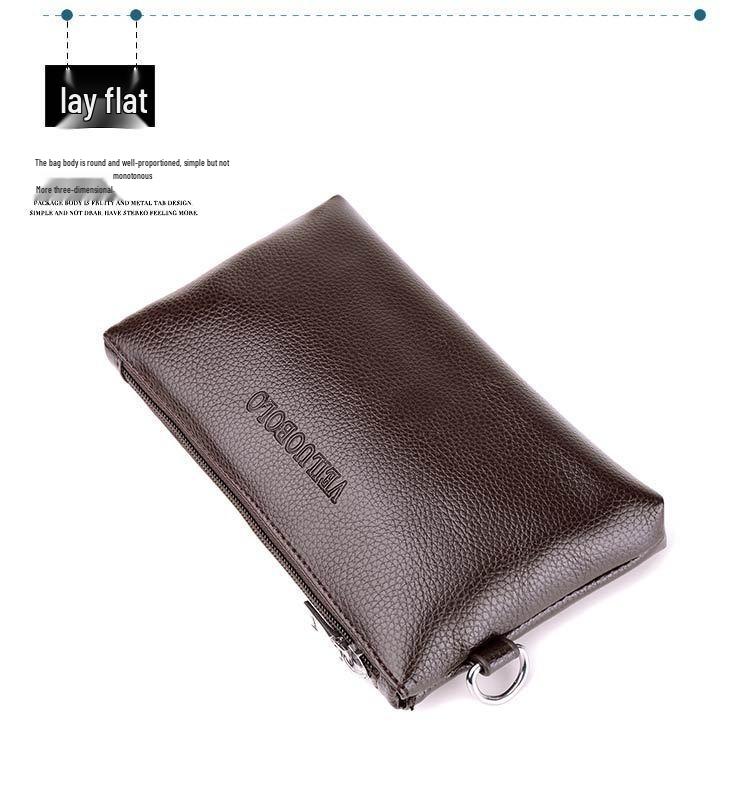 Lychee-Narben Leichtgewichtige Echtes Leder Lange Reißverschluss-Geldbörse-Clutch: Große Kapazität, Superweich, Einfache Handytasche