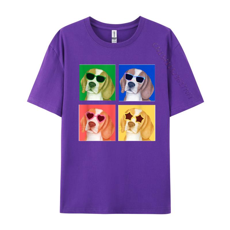Cute Beagle Dog Colorful Retro TShirt New Coming Custom T Shirts Cotton Tees For Men 3D Printed Tight