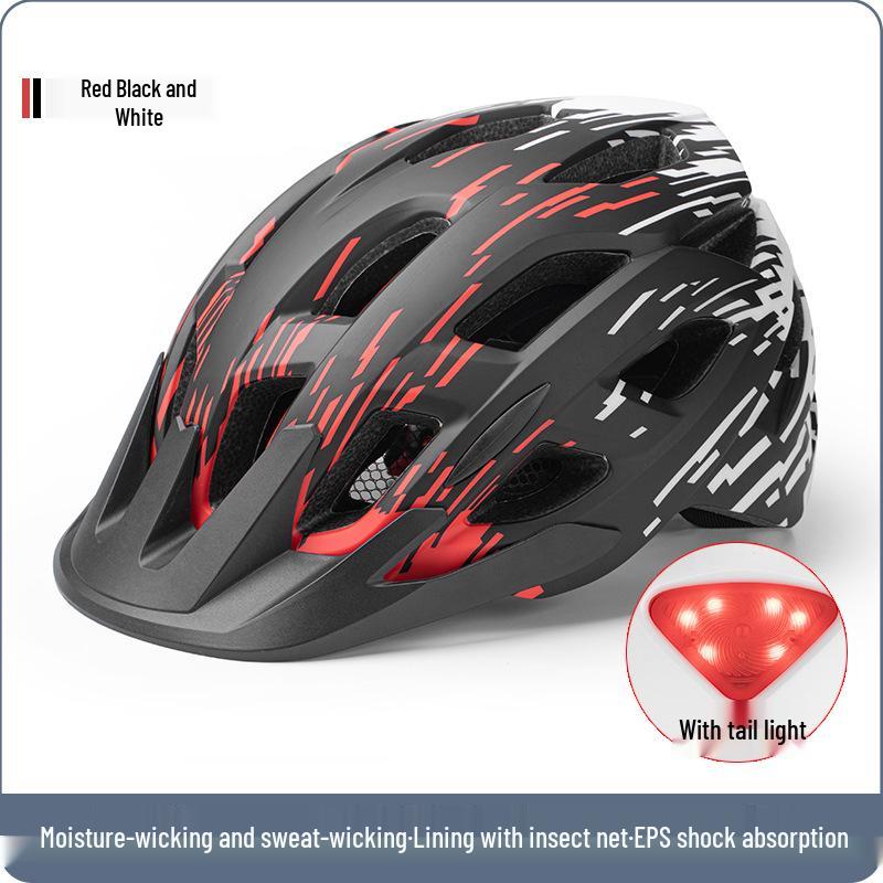 

Adjustable Integrated Cycling Safety Helmet with Taillight and Cross-border Certification One Size