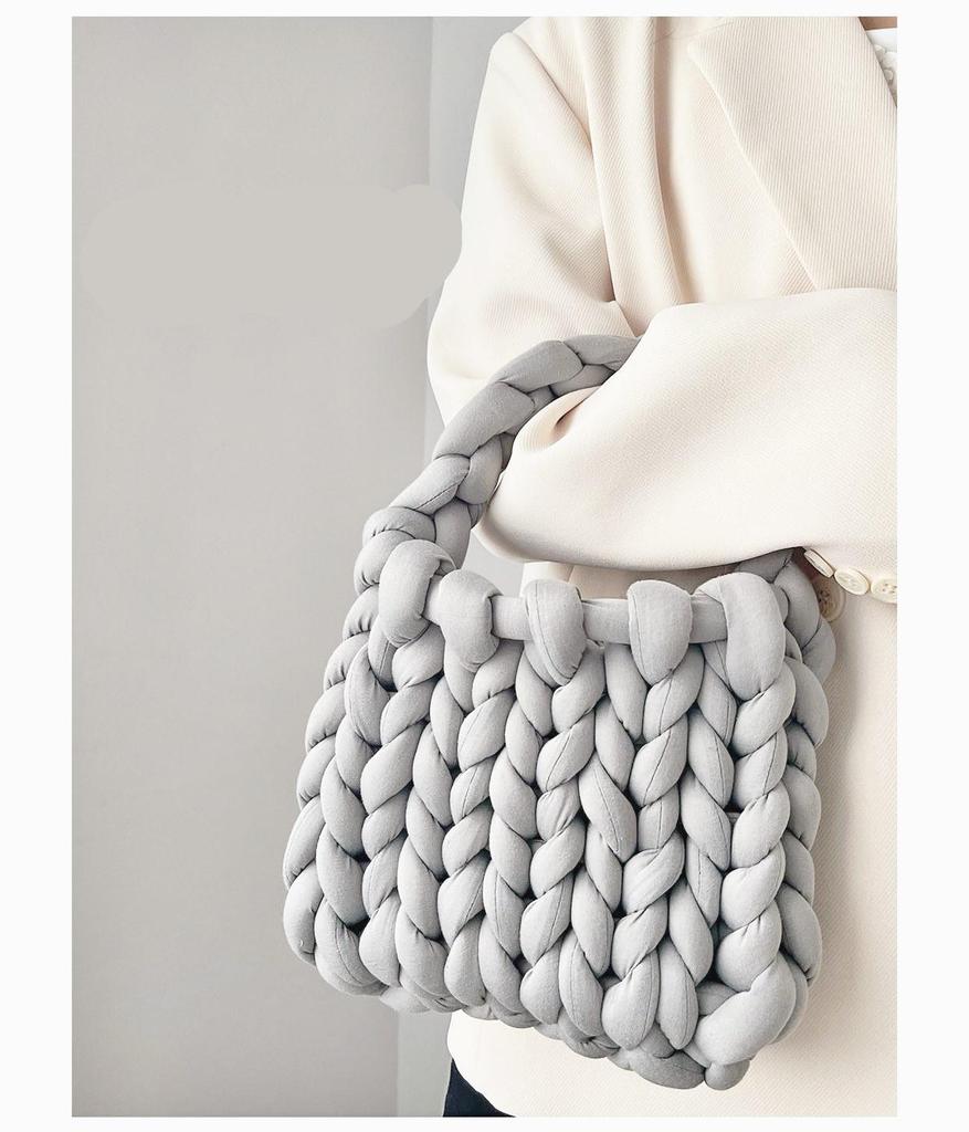 Icelandic Wool DIY Chunky Knit Korean-Style Tote Bag