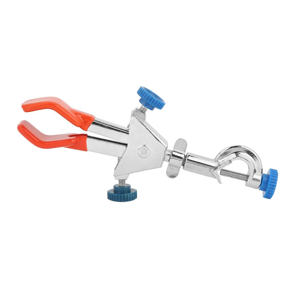 Lab Instrument Double Regulator Chemical Flask Clamp Steel Retort Stand Condenser Holder(big)