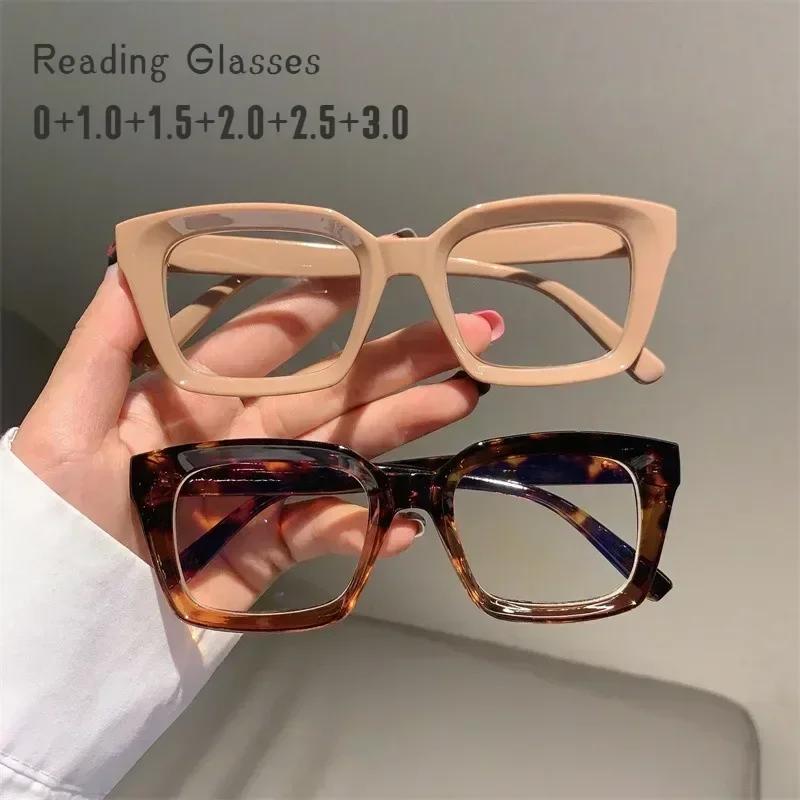 Oversized Square Reading Glasses Men Women Portable Large Frame High-definition Presbyopia Eyeglasses Diopter 0~+ 3.5