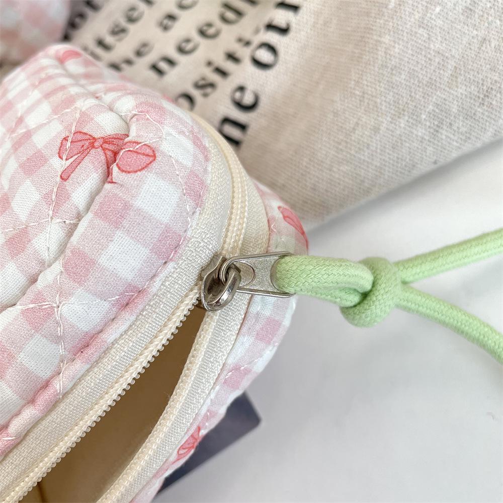 3922 Gesteppte Baumwolle Kariert Mehrzweck Mini-Tasche