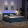 Ottoman Bed with Mattresses & LEDs Blue 180x200 Cm Fabric
