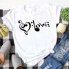 Maycaur Harajuku Women T Shirt Music Note Printed Tops Women New Black Tshirt Ladies Fashion Graphic Tees FeUnisex Tops Tshirts