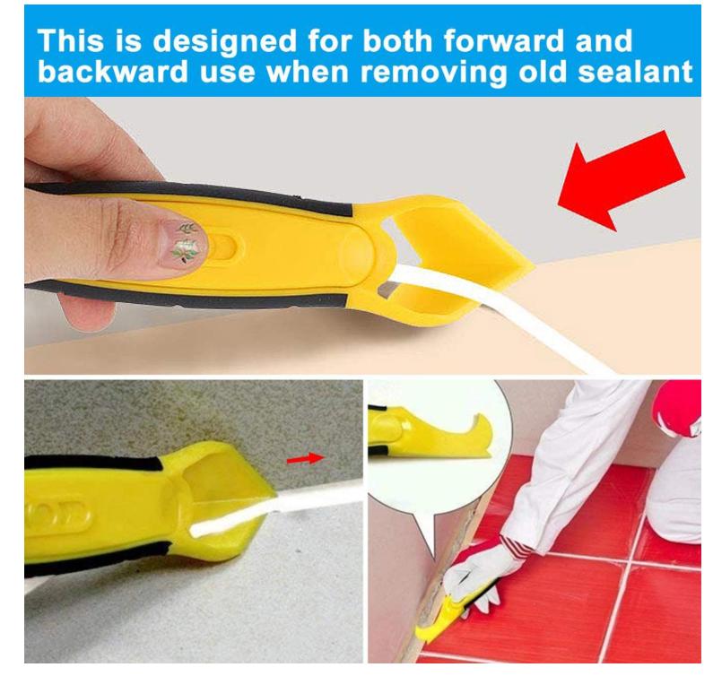 Silicone Sealant Remover Caulking Tool Kit With Plastic Scraper/Caulk Remover/Nozzle Perfect for Bathroom