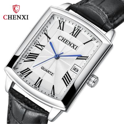 Neue Top-Marke, Luxus-Herrenuhr mit Box, Freizeituhr, Kalender, quadratisch, Herren-Quarzuhren