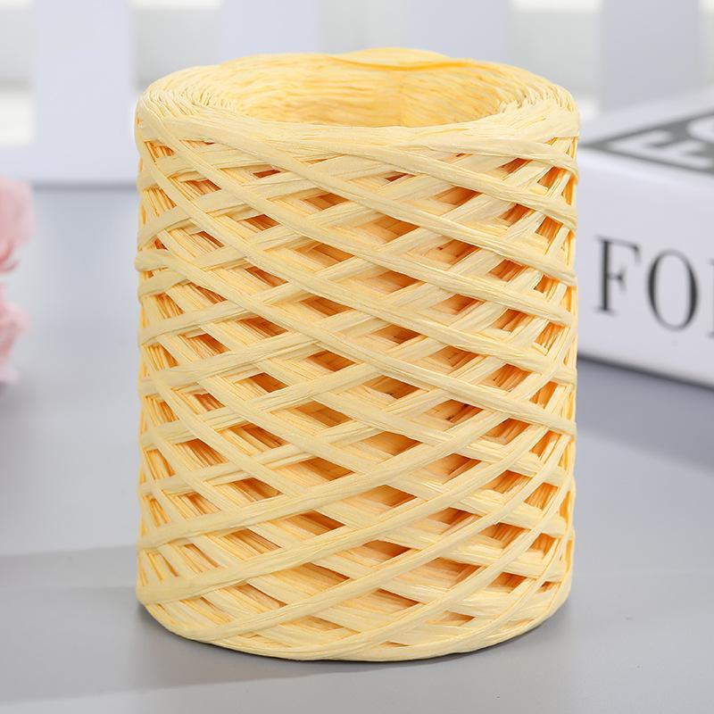200M Natural Raffia Straw Yarn For Knitting Crocheting Paper Threads DIY Handmade Summer Sunhat Beach Bag Braided Cord Supplies