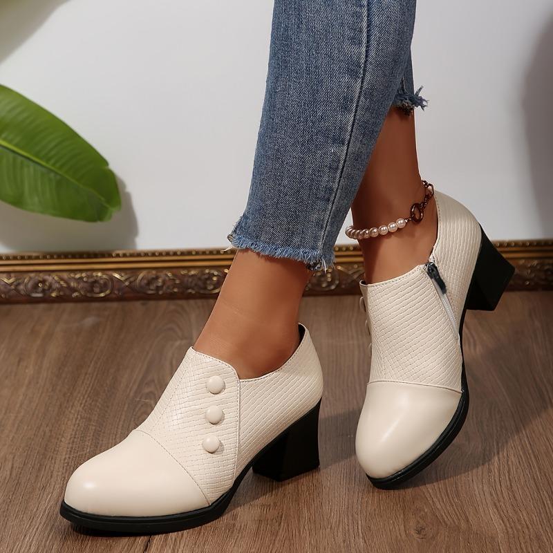 Spring 2025 New Pointed Toe Chunky Heel Slip-On Women's High Heels