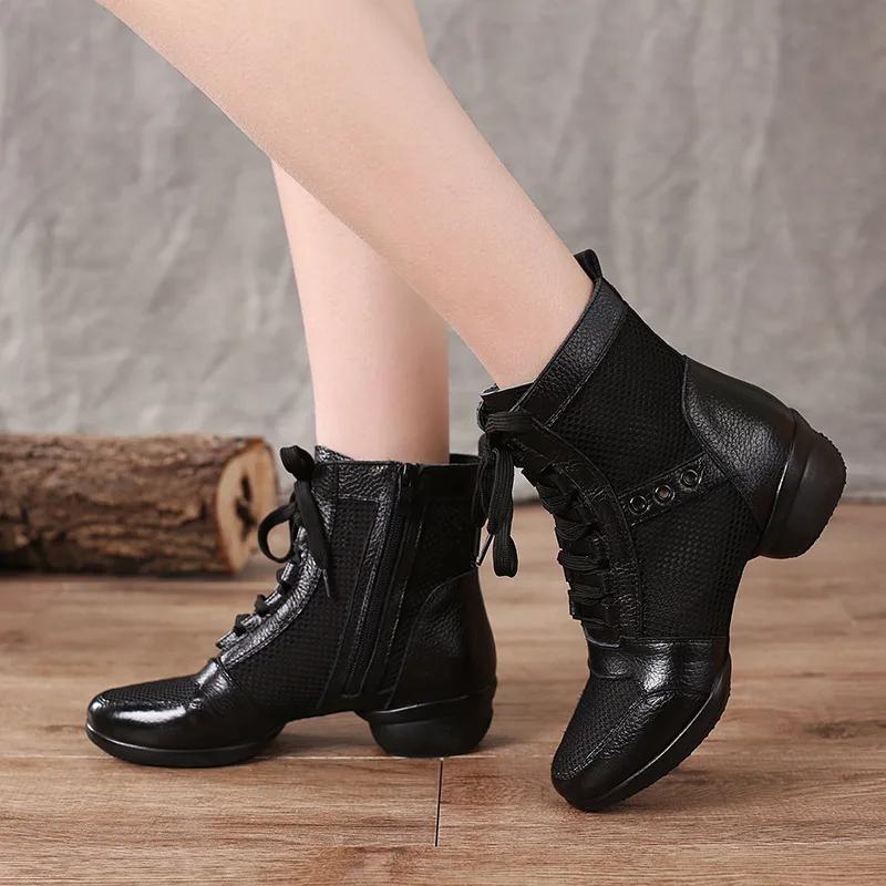 High Quality Woman Cowhide Dancing Women Jazz Dance Shoes Girls Soft Ballroom Modern Shoes Ladies Boots Sneakers Sandals
