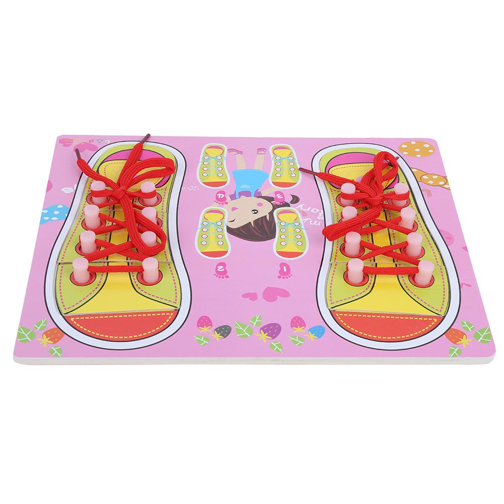 Learning to Tie Shoes Toy Wooden Dress Learning Baby Educational Toy Infant Gift