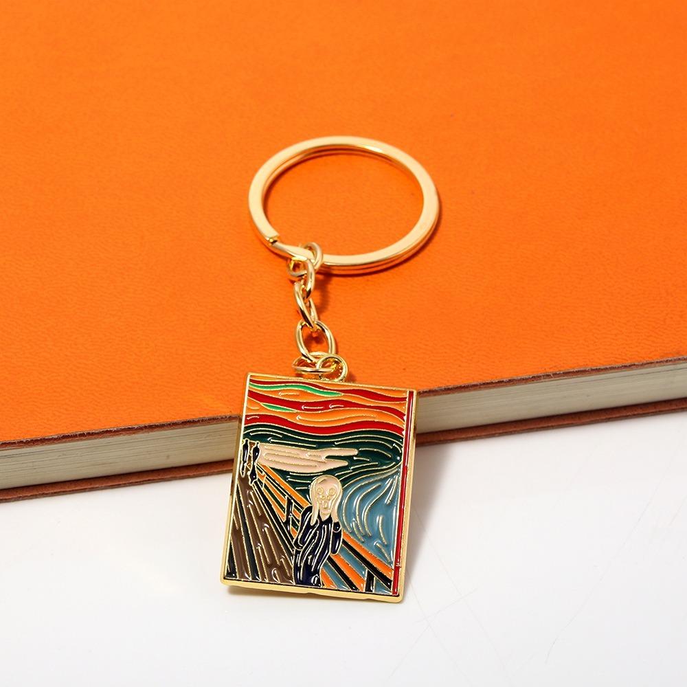 

Металлическая художественная коллекция, брелок для ключей, мини-цепочка с подвесками, модный брелок с масляной краской