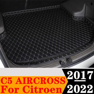Sinjayer Araba Gövde Mat TÜM Hava Otomatik Kuyruk Çizme Bagaj Pedi Halı Yüksek Yan Kargo Astarı Citroen C5 AIRCROSS Için Fit