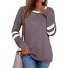 2026 Women's Casual Color Block Long-Sleeve Round Neck Shirt
