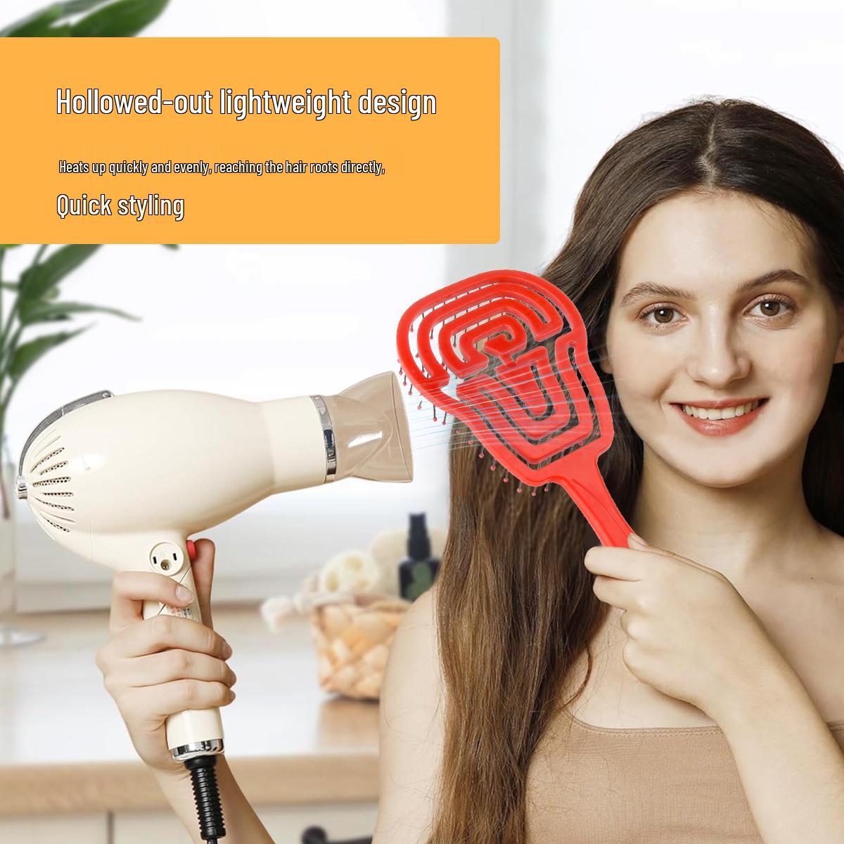 

Curved Fluffy Styling Comb with Scalp Massage Airbag червоний