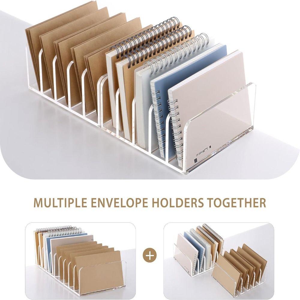 Vertical Desktop Organizer Transparent Mail Organizer File Organizer Tablets Smartphones
