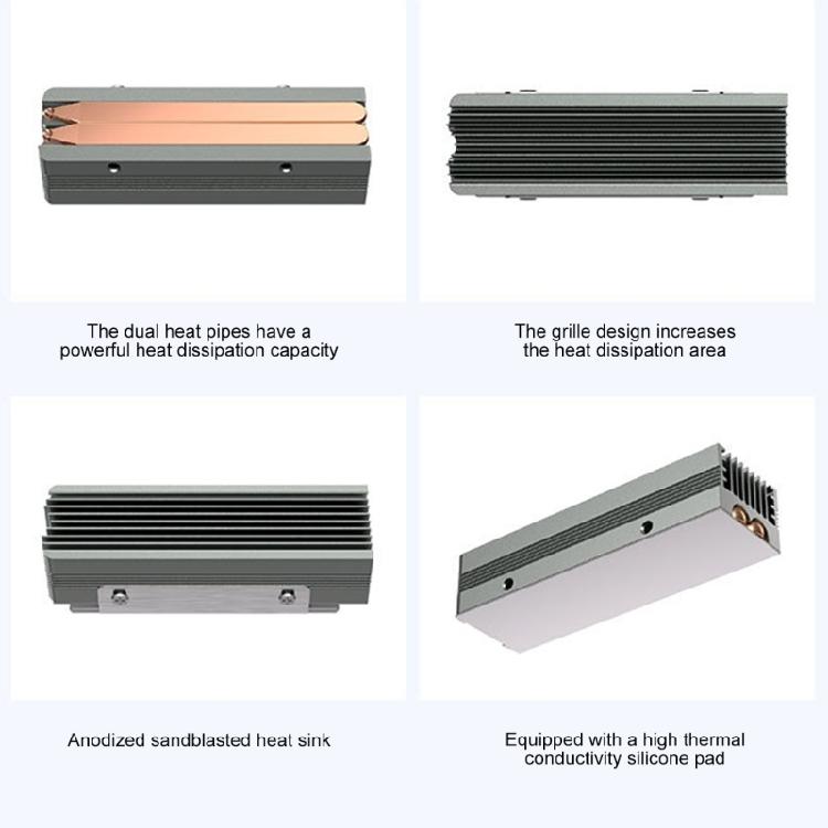 Universelle Aluminium M.2 SSD Kühler Kühlkörper mit Wärmeleitpad Kompatibel für einseitige doppelseitige NVME SSD