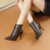 Fashion Temperament Women's Shoes High-heeled Fashion Ankle Boots Pointy Head Female 2025 Spring Autumn Thin Heels Short Boot Large Size
