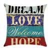 Mediterranean Letter Home Love Pillow Case Cushion Cover Sofa Bed Car Decoration