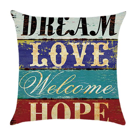 Mediterranean Letter Home Love Pillow Case Cushion Cover Sofa Bed Car Decoration