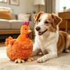 Plyšová slepička proti kousání, Hračka simulující kuře pro psy, Pískací interaktivní žvýkací hračky na broušení zubů pro štěňata Corgi, Odolné