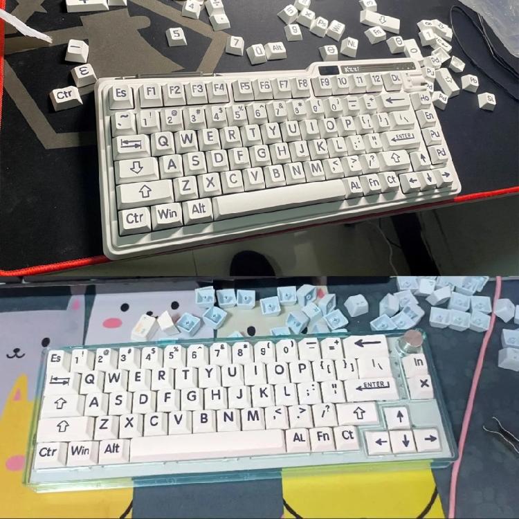 Original Height Black and White Keycaps Set 125PCS for Mechanical Keyboards Extended Comfortable Typing Experience