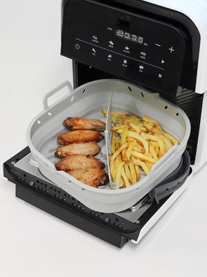 Wiedergeboren. J Platin-Silikon Heißluftfritteuse Faltbare Schüssel (Groß/19cm) / Faltbares Fach Separater Mikrowellen-Ofenbehälter