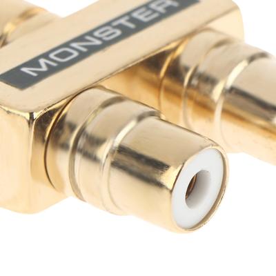 Copper Gold-Plated Lotus 1 Divided Into 2 Rca Male To 2 Rca Female Audio Signal Converter Rca 3 Head Converter Connector