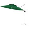 Offset Parasol, Ø292 cm, Crank, 360° Rotation, Adjustable Tilt, Double Roof, Cross Base, Dark Green