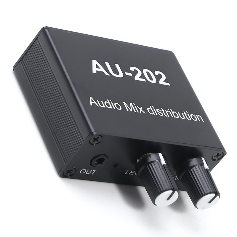 Stereo Mixer Audio Distributor For Headphone External Power Amp Volume