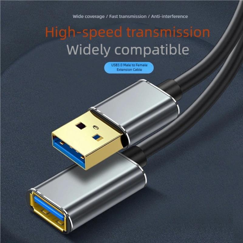 Aluminum USB3.0 Extension Cable 5Gbps Fast Charging Cord For PC Laptop External Hard Drive Mouse Keyboards Data Cord