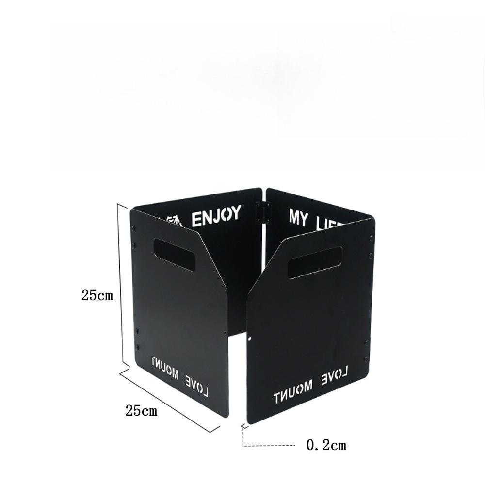 Outdoor Camping Thick Windproof Board, Portable Foldable Stove Head Windproof Board, Picnic Four Fold Windproof Board