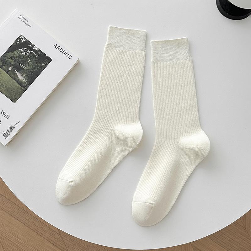 

Носки Dui Dui Женские осенне-зимние однотонные хлопковые носки, длинные носки, модные и универсальные женские носки, гольфы в стиле колледжа 1 pair молочный белый