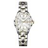 Women'S Fashion Rhombus Double Calendar Luminous Waterproof Quartz Watch Solid Belt