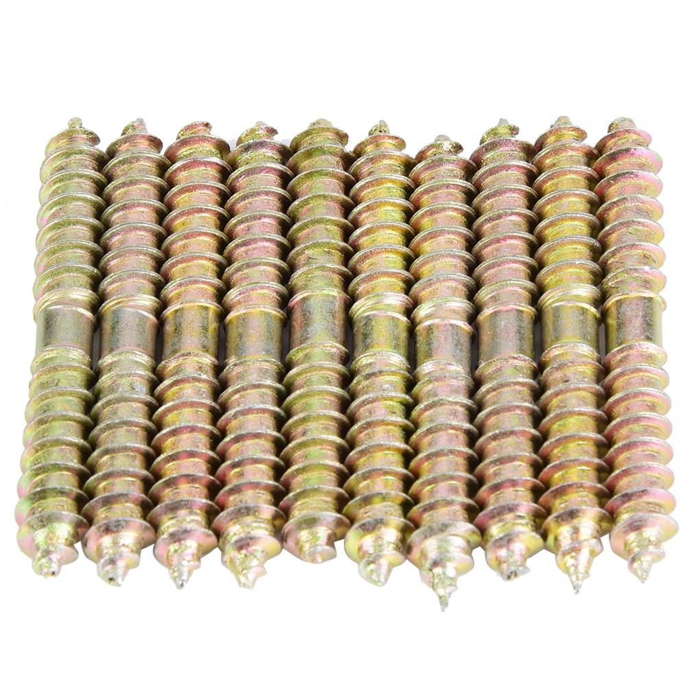 10pcs 6*50mm Dowel Screw Woodworking Furniture Connector Double Ended Screw