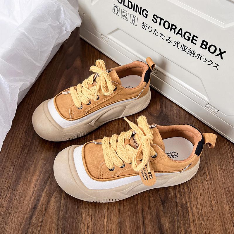 British style platform single shoes women's outer 2025 spring explosion fashion versatile flat lace-up women's shoes sports and leisure shoes