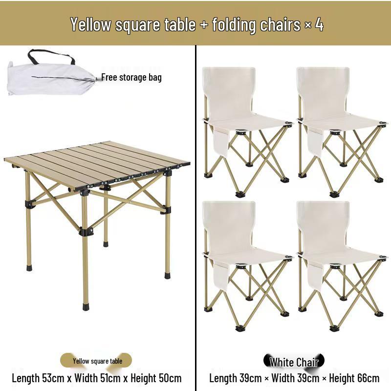 Set Pieghevole Portatile da Esterno con Sedia e Tavolo per Campeggio e Picnic