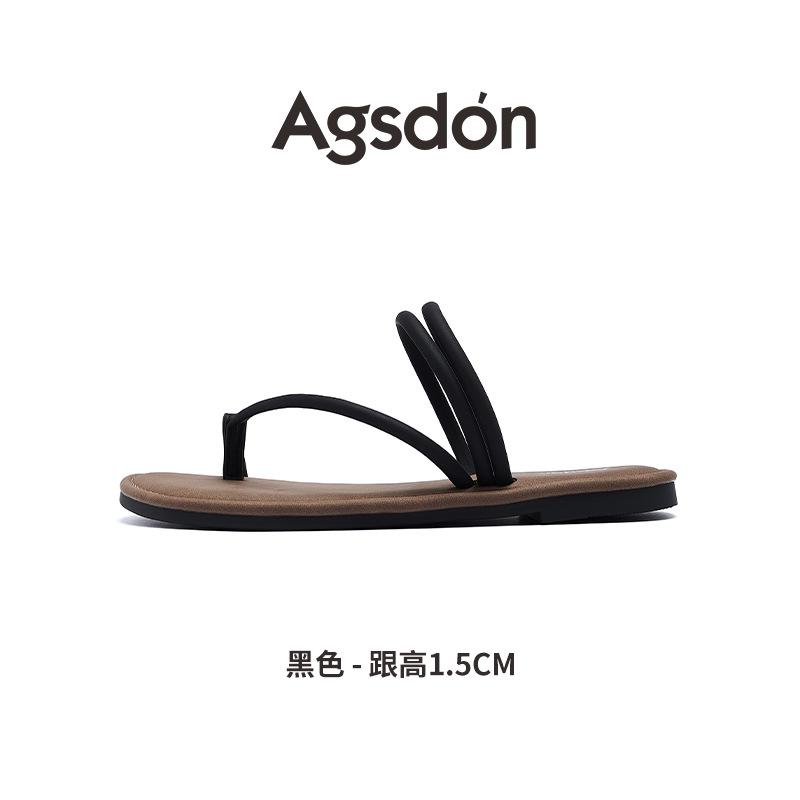 Toe slippers new summer pinch sandals with skirt flat sandals