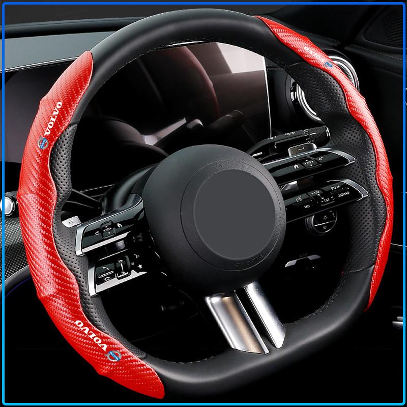 Non-Slip Universal Carbon Fiber Car Steering Wheel Cover For Volvo Rdesign XC90 S60 XC60 V70 S80 S40 V50 V40 V60 C30 S70