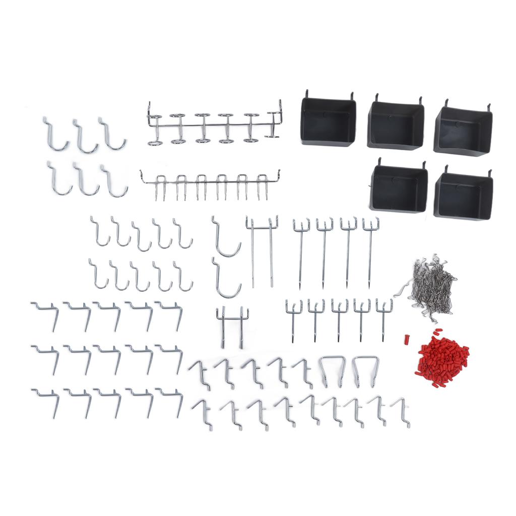 114 Stück Lochwandhaken Sortiment Werkzeugaufbewahrung Organizer Set Kit für Heimwerkstatt
