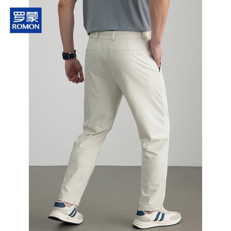 ROMON Men's Lightweight Straight-Leg Casual Trousers
