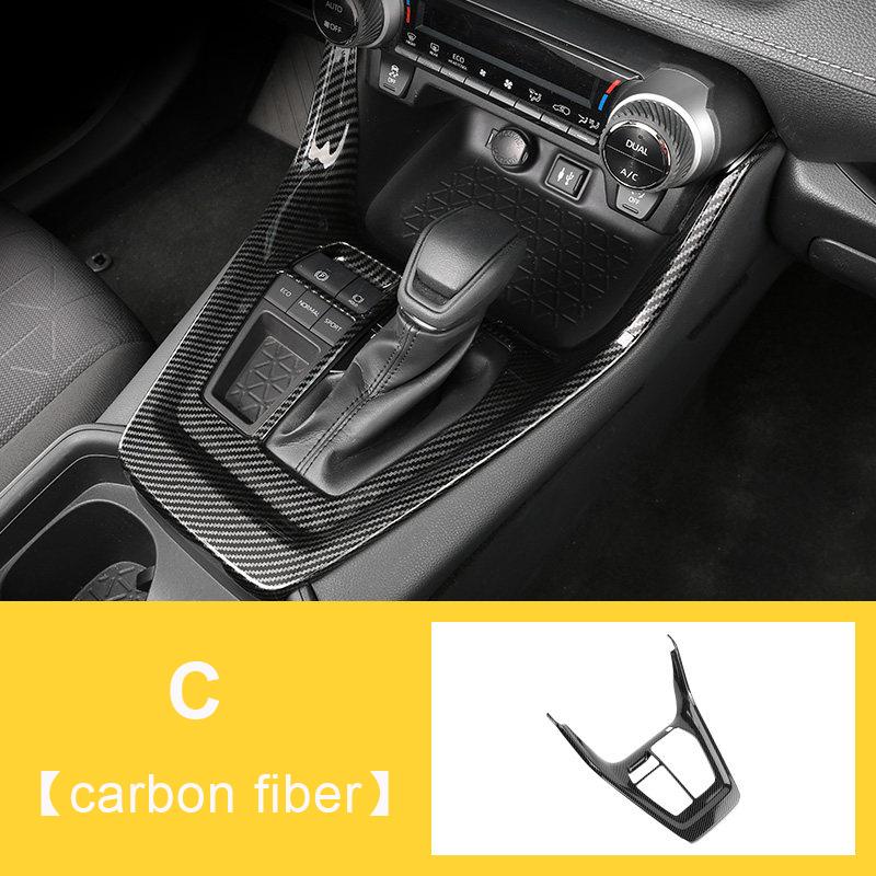 ABS Carbon Fiber Car Gear Shift Panel Cover Sticker Trim Interior For Toyota RAV4 XA50      2024 Accessories