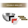 IMEEA Rice Bowls and Tea Bowls, Approximately 14cm Diameter, Dishwasher Safe, Lightweight, SUS304 Stainless Steel, Double Walled, Heat Resistant, Silv