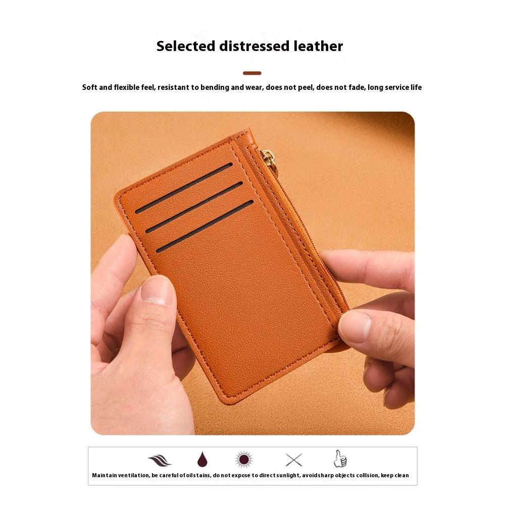Ultra-thin Card Bag, Women's Small and Simple Multi-card Zipper Change Bag, Large-capacity ID Card Holder, Card Holder.