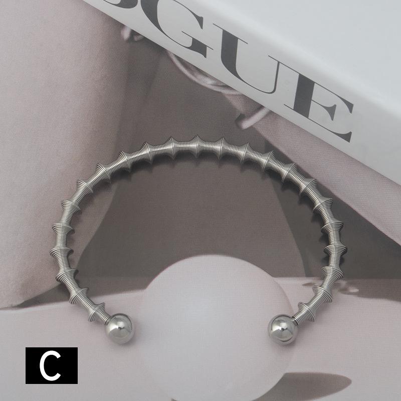 

Браслет из нержавеющей стали с плетением под бамбук, титановый, серебристый, открытый дизайн