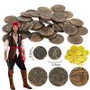 20/100 peças Moedas de Ouro Pirata de Plástico Crânio Falso Tesouro Moedas de Jogo para Decorações de Festa de Aniversário de Halloween Lembrancinhas para Crianças Suprimentos
