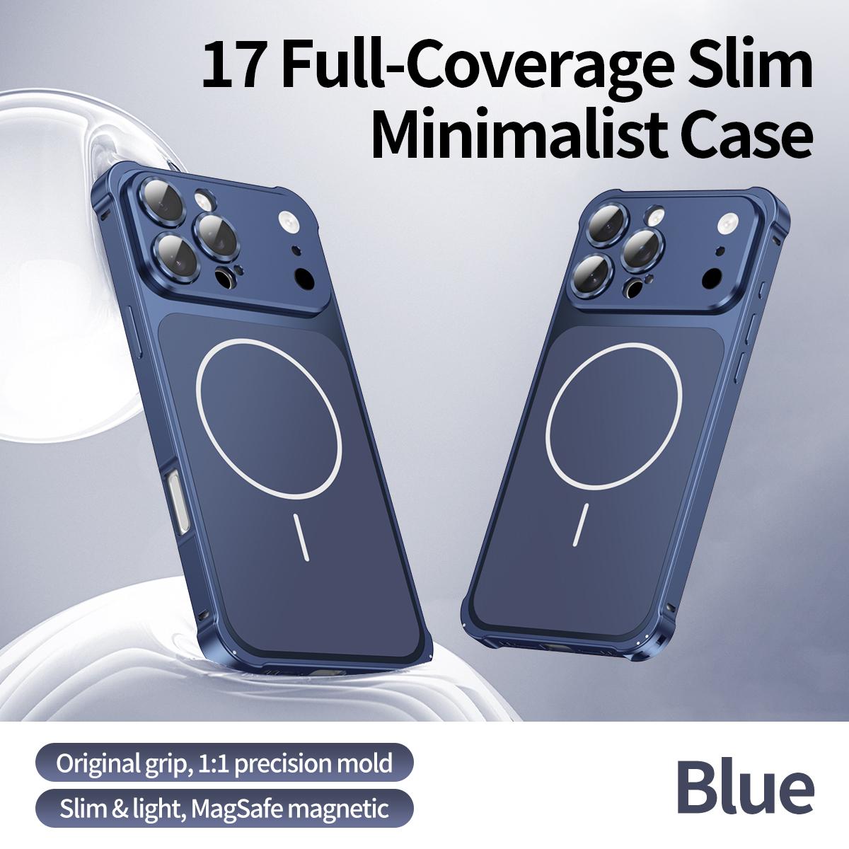 

Imitate Upgrade 17 AG Slim Metal Alloy Frame Magnetic Case For Magsafe iPhone 17 Pro Max 15 14 13 16 Pro Max With Lens Protector For iPhone 17 ProMax