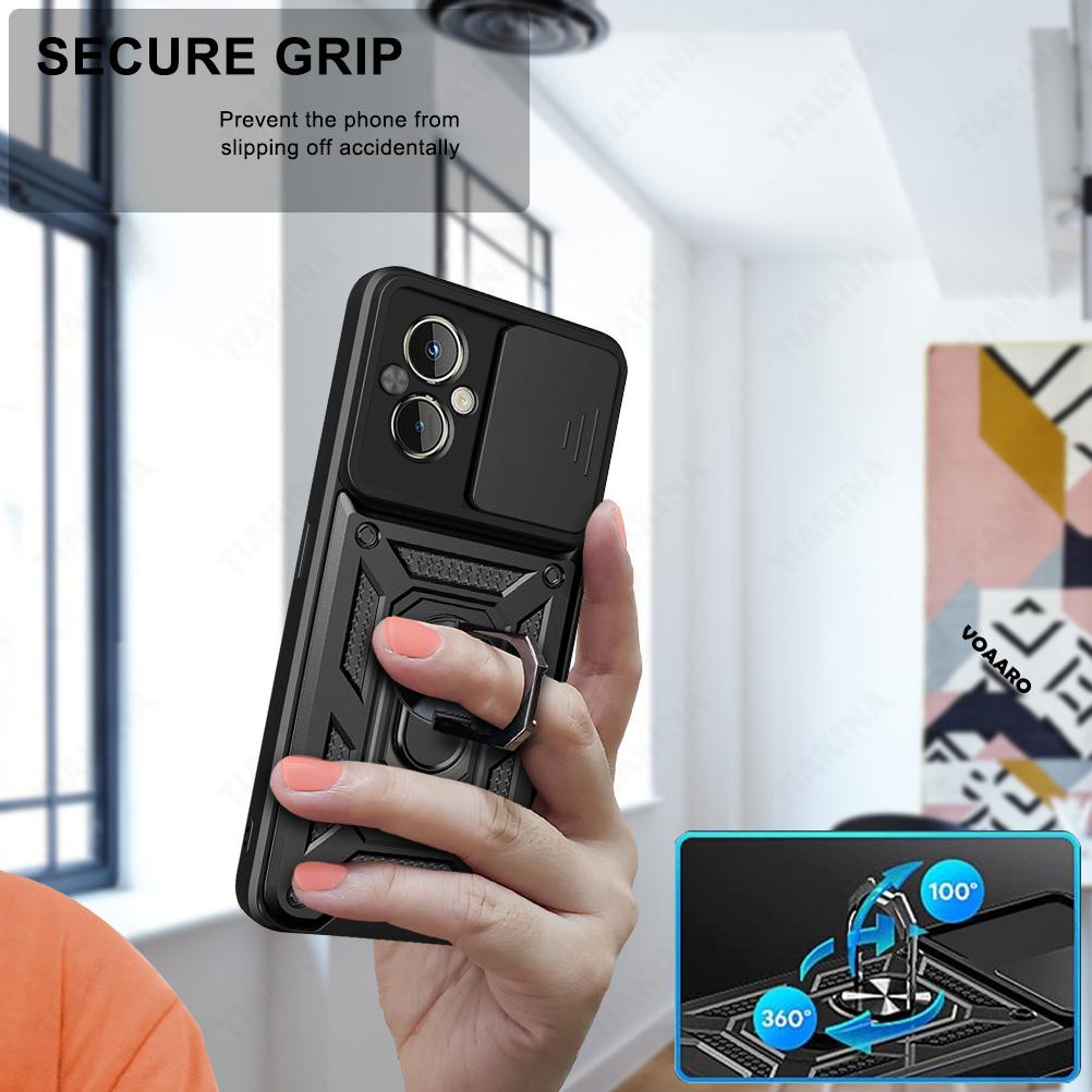 Slide Lens Armor Funda for Realme C67 4G Case for OPPO Realme C67 4G Case Magnetic Ring Stand Holder Cover Shockproof Back Capa
