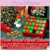 Calendário do Advento Contagem Regressiva de Natal com Buquê de Flores Caixa Surpresa com Diversão DIY para Decoração de Feriado